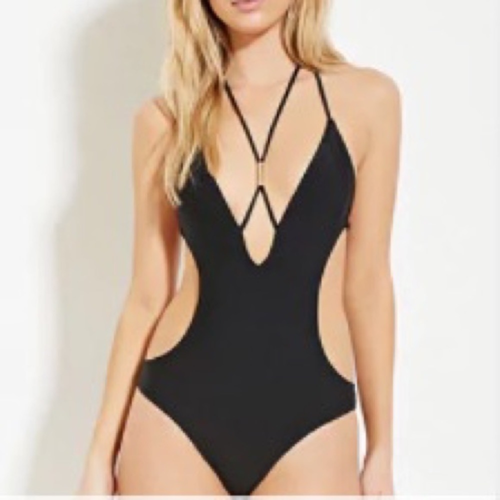 Black one piece swimsuit